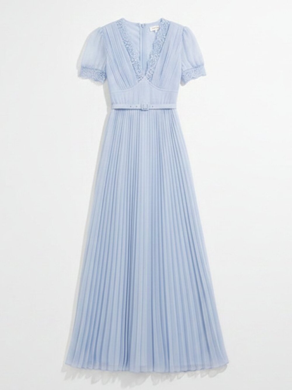 Self-Portrait Pleated Chiffon Lace Maxi Dress NWT never worn